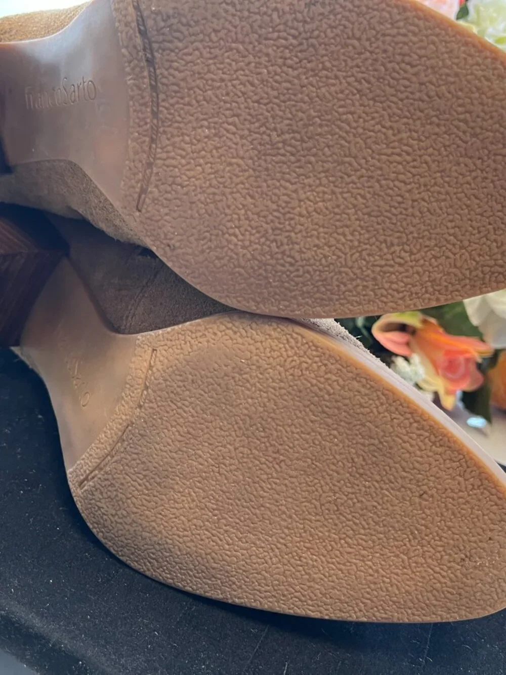 Franco Sarto Dorinda Suede Buckle Ankle Boots 8.5M